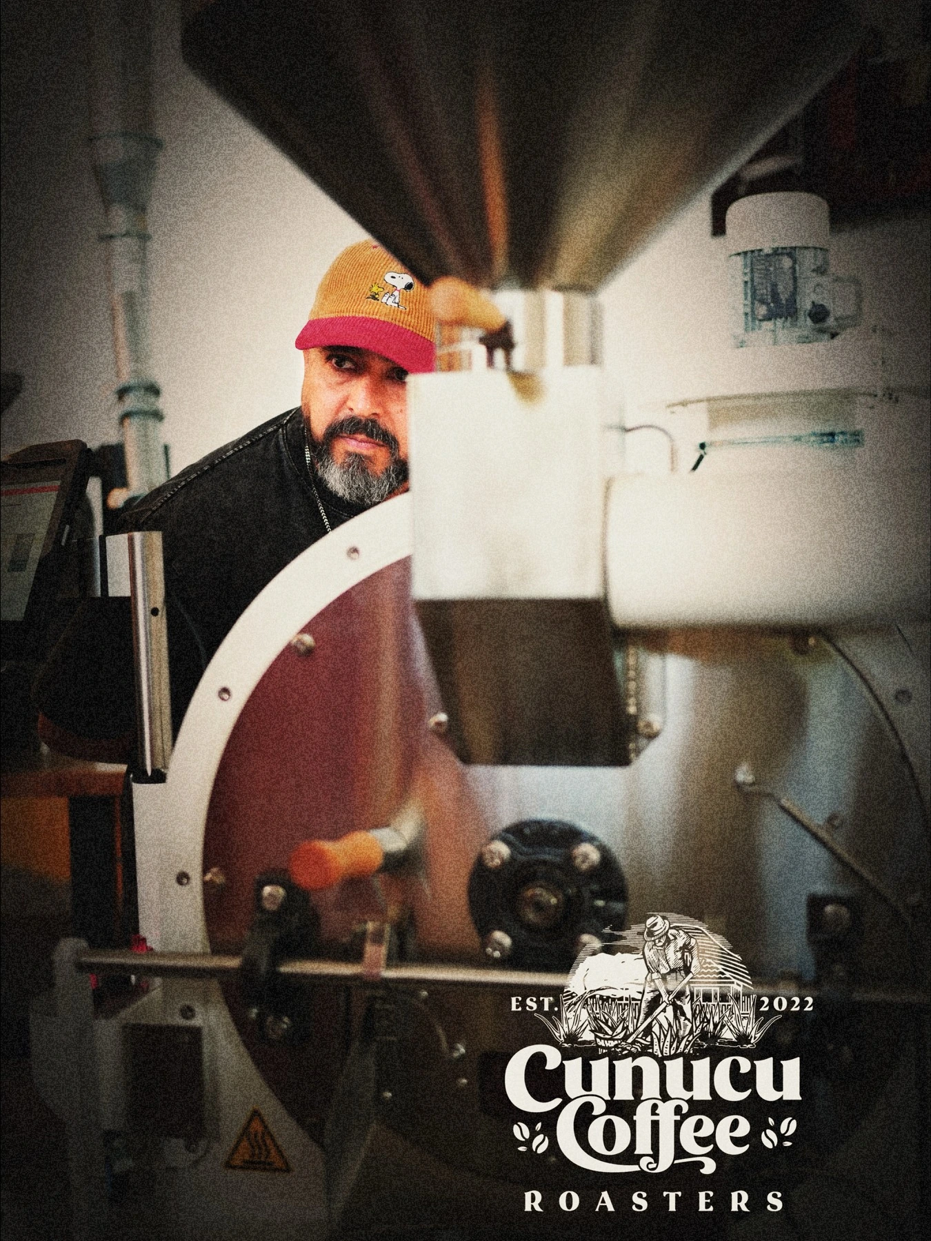 One of Cunucu’s owners at work behind the coffee roaster